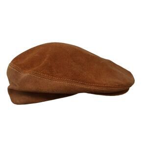 The Astro Flat Cap Hat Brown One Size Solid Casual Outdoor Blank Vintage USA